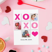 XOXO Happy Valentine's Day Pink Heart Custom Foto Dankeskarte