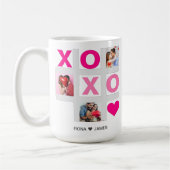 XOXO Happy Valentine's Day Pink Heart Custom Foto Kaffeetasse (Links)