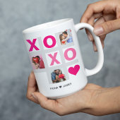 XOXO Happy Valentine's Day Pink Heart Custom Foto Kaffeetasse