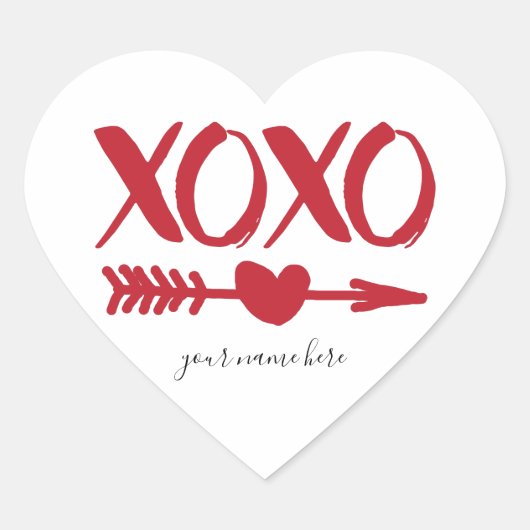 XOXO Heart Arrow Personalisiert Stickers (Vorderseite)