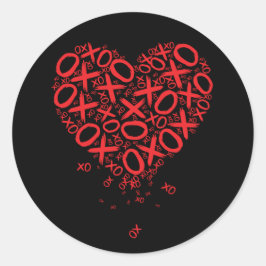 XOXO Heart  Runder Aufkleber