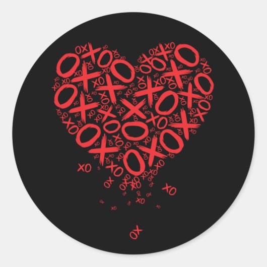 XOXO Heart  Runder Aufkleber (Vorderseite)
