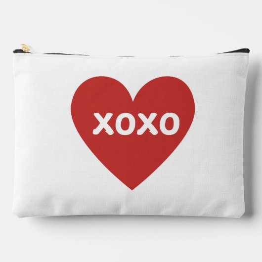 XOXO Heart Zipper Pouch Make-up Bag Zubehörtasche (Vorderseite)