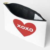XOXO Heart Zipper Pouch Make-up Bag Zubehörtasche (Offen)