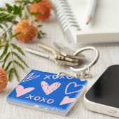 XOXO Hearts Acrylic Keychain – Cute Key Ring Schlüsselanhänger (Vorderseite rechts)