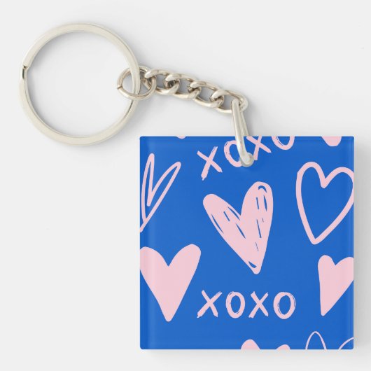 XOXO Hearts Acrylic Keychain – Cute Key Ring Schlüsselanhänger (Vorderseite)