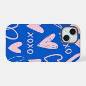XOXO Hearts iPhone 15 Hülle (Rückseite (Horizontal))