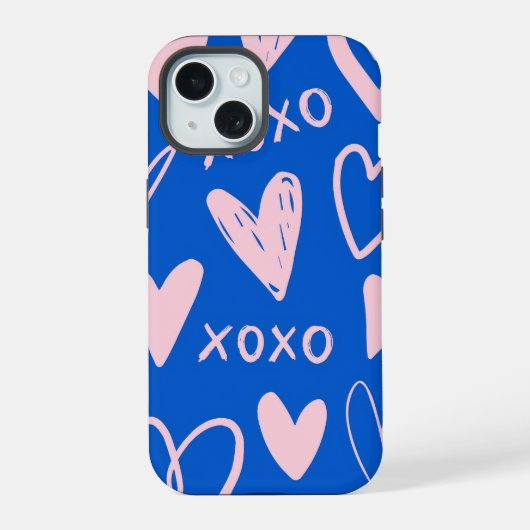 XOXO Hearts iPhone 15 Hülle (Rückseite)