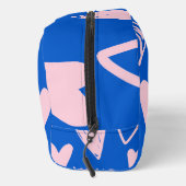 XOXO Hearts Makeup Bag – Cute Blue & Pink Pouch Waschbeutel (Rechts)