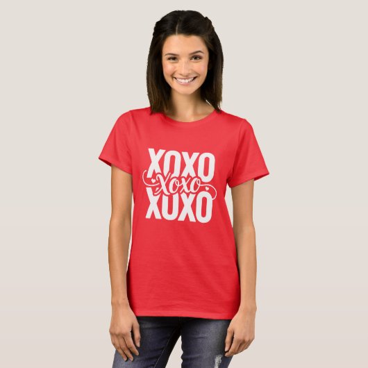 XOXO Hearts Valentine's Day T-Shirt (Vorne ganz)