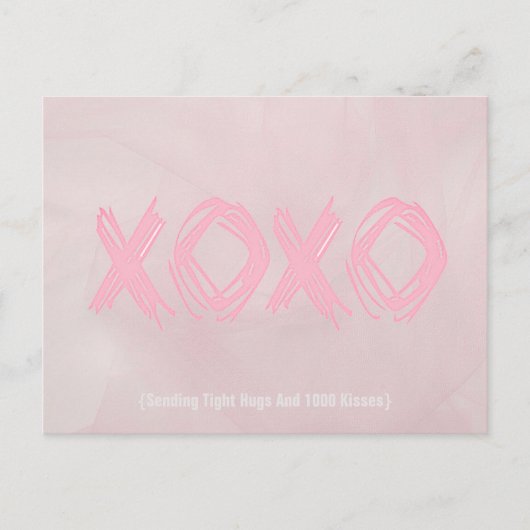 XOXO Hellrosa Postkarte (Vorderseite)