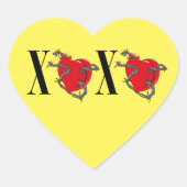 XOXO Herz-Aufkleber (Vorderseite)