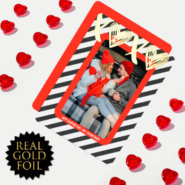 XOXO Herz Couple Foto Valetine Real Gold Folien Feiertagskarte