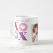 Xoxo Herz Happy Valentine's Day Zwei-Foto-Kaffee  Kaffeetasse (Vorderseite Links)