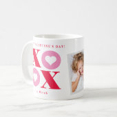 Xoxo Herz Happy Valentine's Day Zwei-Foto-Kaffee Kaffeetasse (Vorderseite Links)