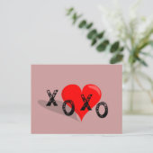 XOXO Herz Hugs und Kisses Postkarte (Stehend Vorderseite)