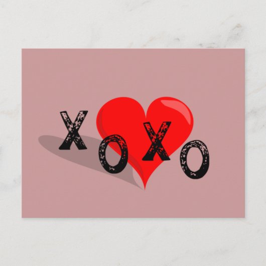 XOXO Herz Hugs und Kisses Postkarte (Vorderseite)