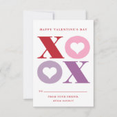 Xoxo Herz-Klasse Valentine-Tageskarte Einladung (Vorderseite)