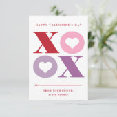 Xoxo Herz-Klasse Valentine-Tageskarte Einladung (Stehend Vorderseite)