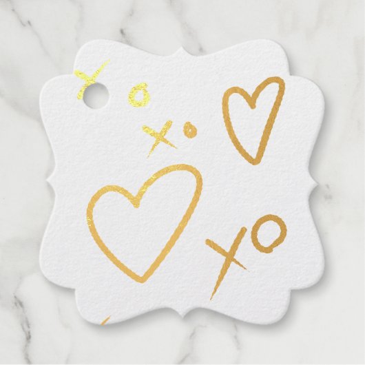 Xoxo Herz Metallic Print Geschenkanhänger (Vorderseite)