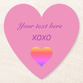 XOXO HERZ personalisieren Untersetzer (Vorderseite)