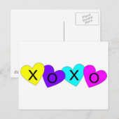 XOXO Herz Postkarte (Vorne/Hinten)