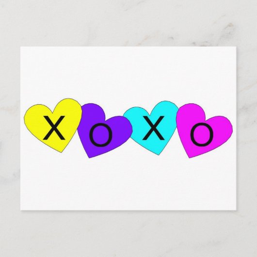 XOXO Herz Postkarte (Vorderseite)