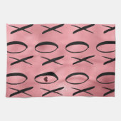 XOXO Herz Rosa Glam Geschirrtuch (Horizontal)