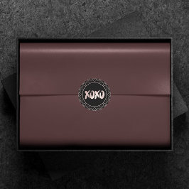 XOXO Herz rot pink | Handgebuchstabe Pinselstrich Runder Aufkleber