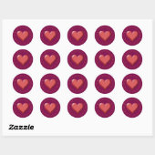 XOXO Herz-Sticker Runder Aufkleber (Blatt)