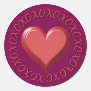 XOXO Herz-Sticker Runder Aufkleber