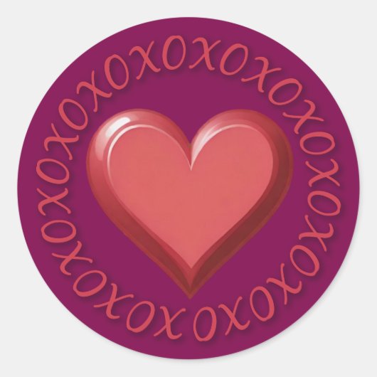 XOXO Herz-Sticker Runder Aufkleber (Vorderseite)