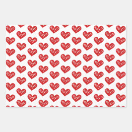 XOXO Herz Valentinstag Geschenke Geschenkpapier Set