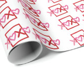 XOXO Herz Valentinstag Liebe Geschenkpapier (Rolleneckpunkt)