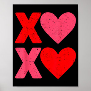 Xoxo Herzen Umarme und Küsse Lustiger Valentinstag Poster