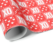 XOXO Herzen Valentinstag Geschenkpapier (Rolleneckpunkt)