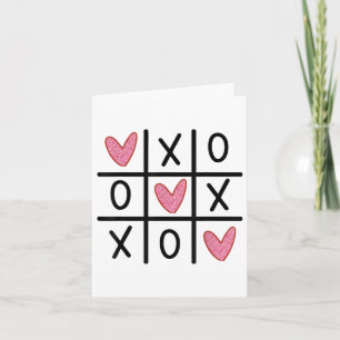 Xoxo Herzen Valentinstag Umarme Küsse Tic-Tac-Toe  Karte