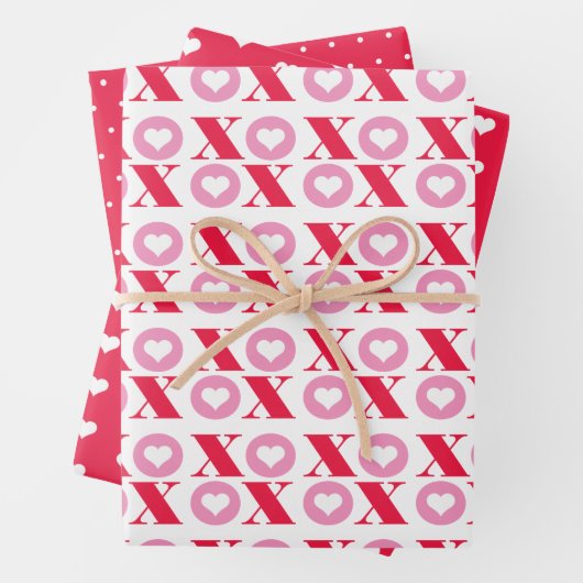 XOXO Herzmuster Geschenkpapier Set (Beispiel)
