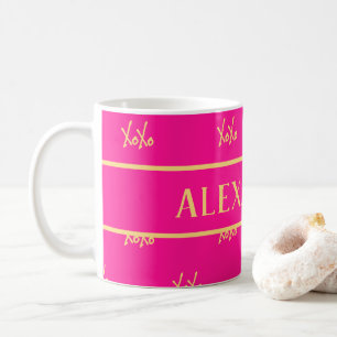 XOXO Hot Pink Personalisiert Kaffeetasse