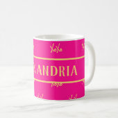 XOXO Hot Pink Personalisiert Kaffeetasse (VorderseiteRechts)