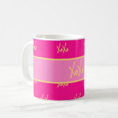 XOXO Hot Pink Typografie Kaffeetasse (Vorderseite Links)