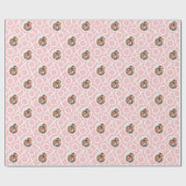 XOXO Hugs & Kisses 2 Photo Pink Brush Script Geschenkpapier (Flach)