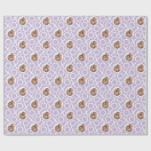 XOXO Hugs & Kisses 2 Photo Purple Brush Script Geschenkpapier (Flach)