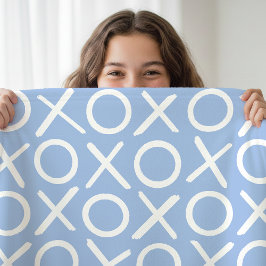 XOXO Hugs & Kisses Blue Stylish Modern Pattern Fleecedecke