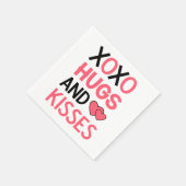 XOXO Hugs Kisses Brautparty Pink Black Wedding Serviette (Ecke)
