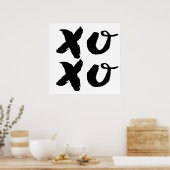 XOXO Hugs & Kisses | Brush Typograf Poster (Küche)