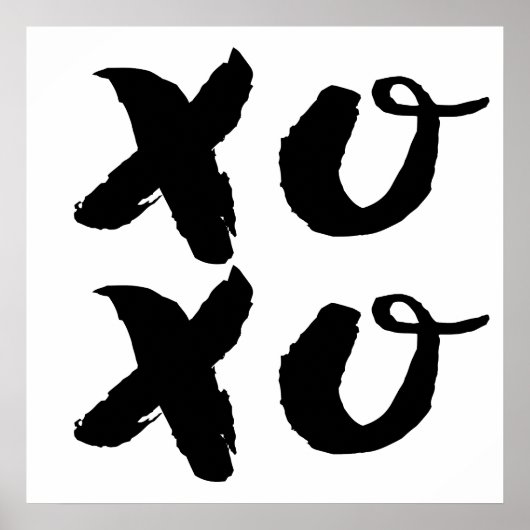 XOXO Hugs & Kisses | Brush Typograf Poster (Vorne)