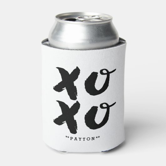 XOXO Hugs & Kisses | Brush Typografy Can Cooler Dosenkühler (Kanne Vorderseite)