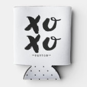 XOXO Hugs & Kisses | Brush Typografy Can Cooler Dosenkühler (Vorderseite)
