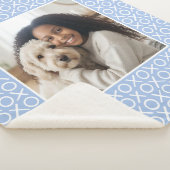 XOXO Hugs & Kisses Custom Photo Modern Blue Sherpadecke (3/4)
